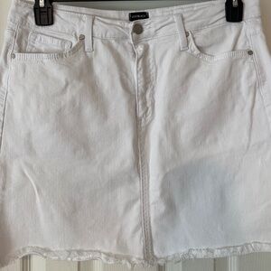 White Denim Mini Skirt